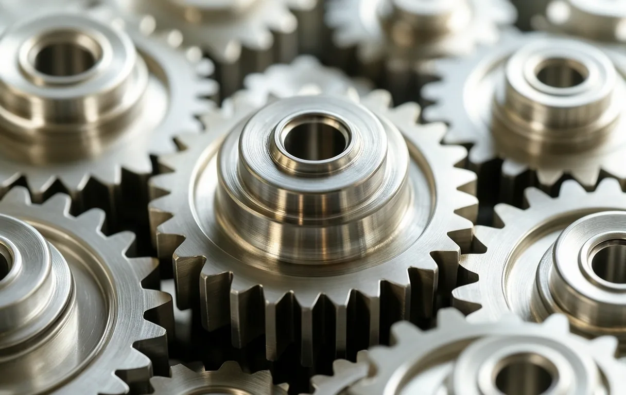 Intricate mechanical gears representing machine learning complexity