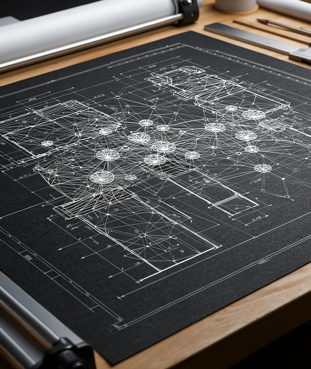 Technical blueprint of a neural network